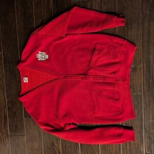 Vintage IU Indiana Cardigan Sweatshirt Jerzees USA Made